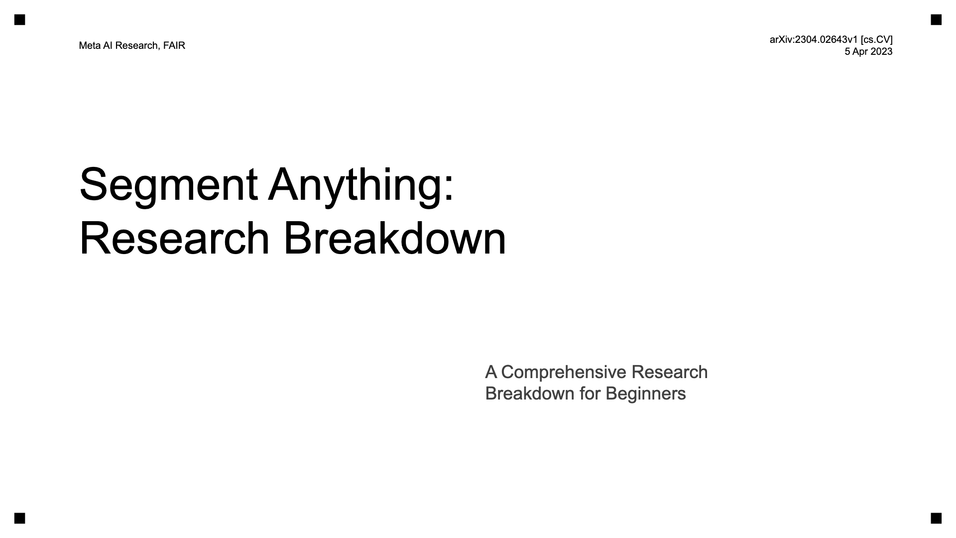 Preview of Segment Anything (SAM)